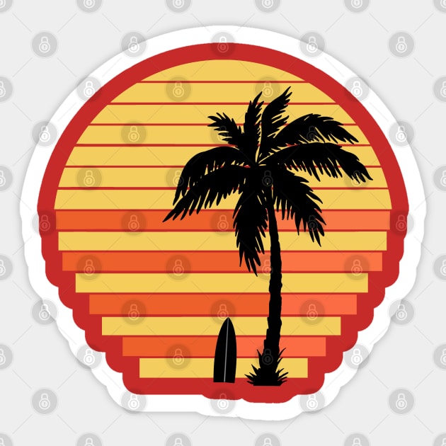 Sunset surf paradise Sticker by gegogneto